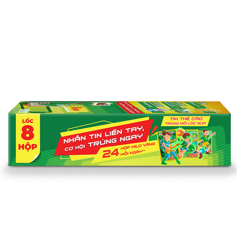 [Phiên bản thẻ cào] Thùng sữa lúa mạch Nestlé MILO 110ml (8 hộp/lốc)