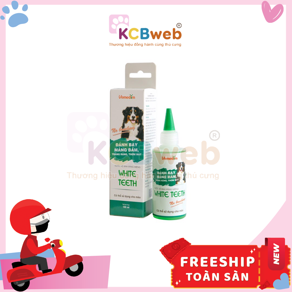 Nước súc miệng cho chó mèo Vemedim White-Teeth