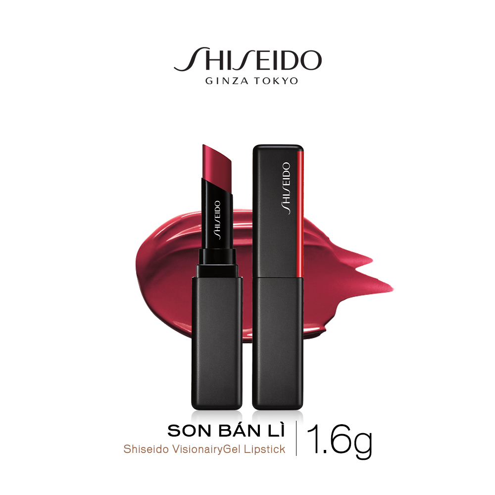 Son bán lì kết cấu gel Shiseido VisionAiry Gel Lipstick 204 Scarlet Rush