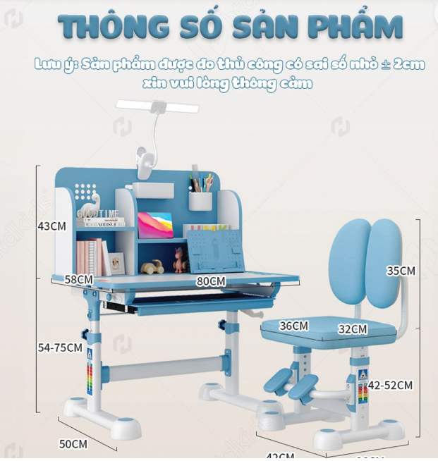 Bộ bàn ghế học sinh thông minh chống gù Tundo đa năng cho bé trai, bé gái