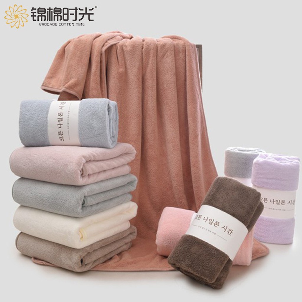 Khăn tắm khổ to 70x140cm vải sợi cotton rất dày, đẹp, mịn xuất Hàn