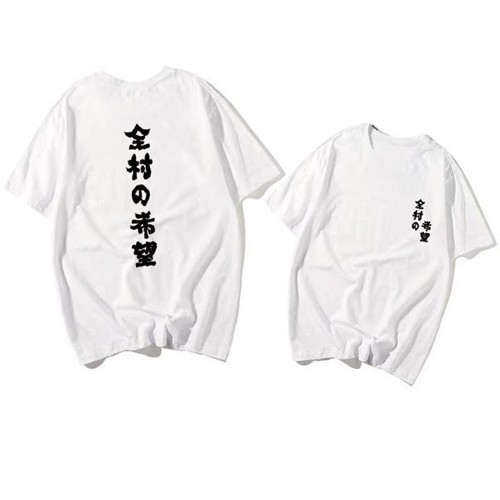 Áo Thun Cotton Nam Nữ Chữ Tàu Tay Lỡ Unisex