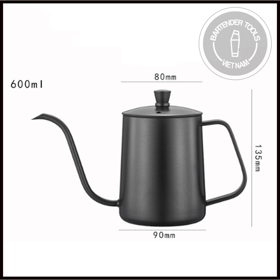 Bình cổ ngỗng bình drip pha cà phê cafe ấm cổ ngỗng vòi dài 600ml