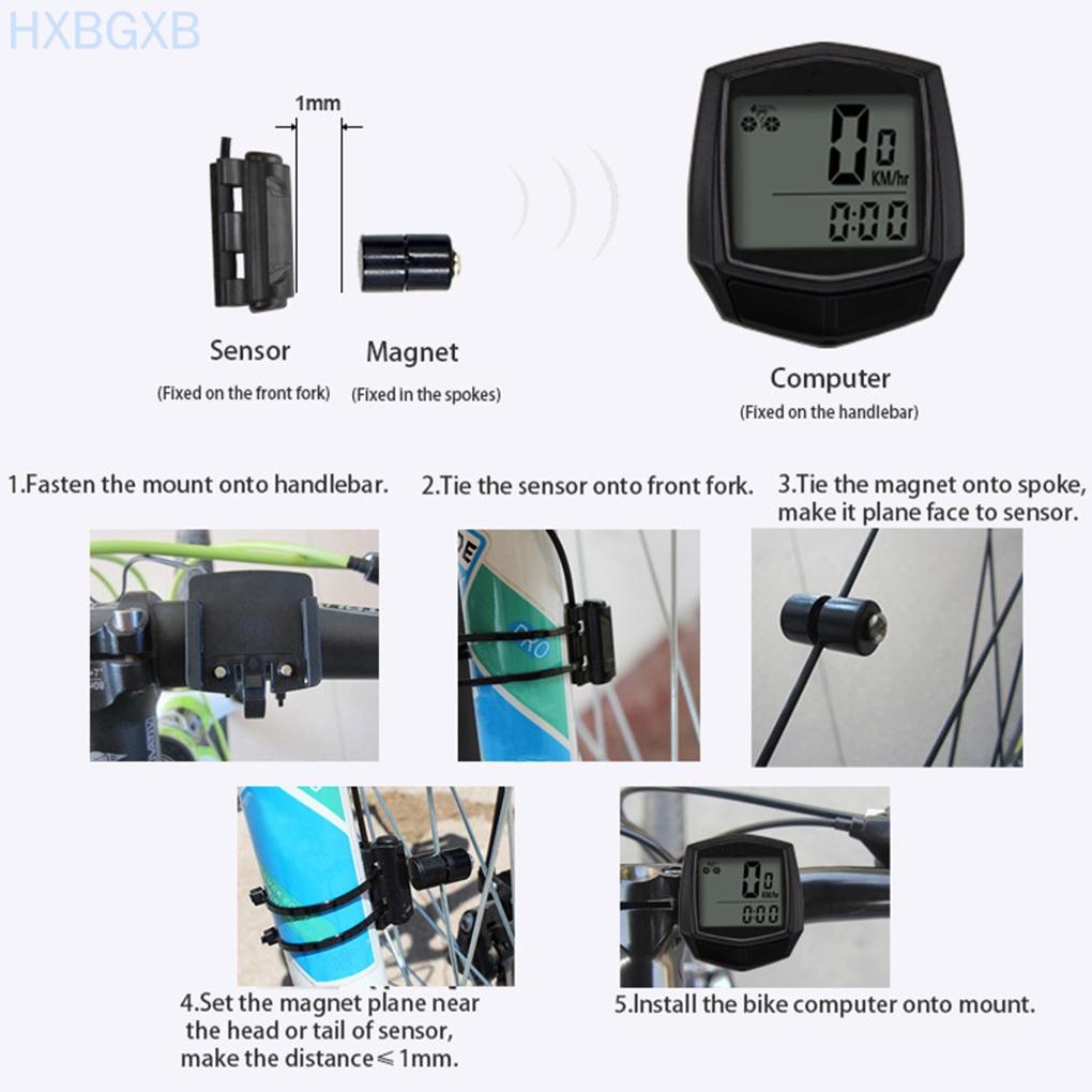 Waterproof Bike Cycling Computer LCD Display Bicycle Wired Odometer Speedometer Bike Accessory