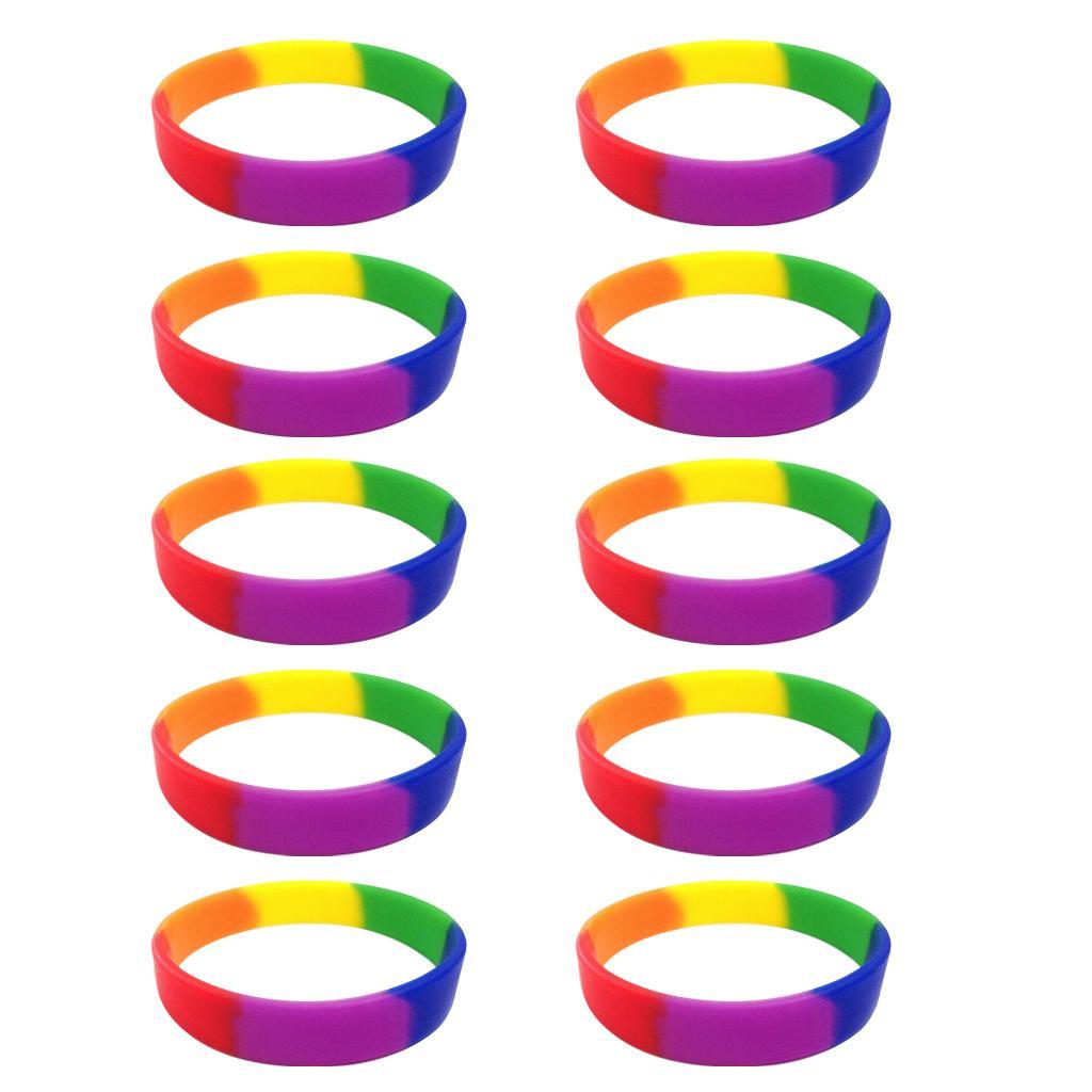 10 Pieces/ Blank Silicone Wristbands Fashion Rubber Bracelet White