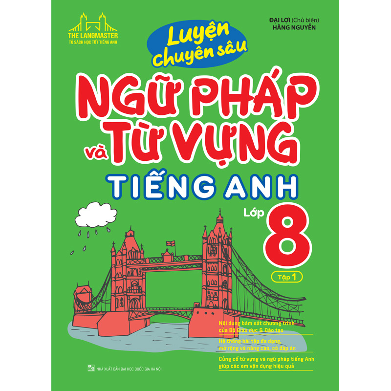 Combo 2 Cuốn: Luyện Chuyên Sâu Ngữ Pháp Và Từ Vựng Tiếng Anh Lớp 8 (Tập 1 + 2)