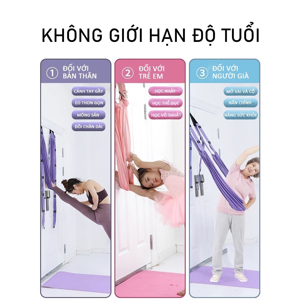 Võng Lụa Tập Yoga Bay Cao Cấp - YOGA QG, Nhẹ, Không Bị Co Giãn, Chịu Lực Tốt, Siêu Bền - Hàng chính hãng