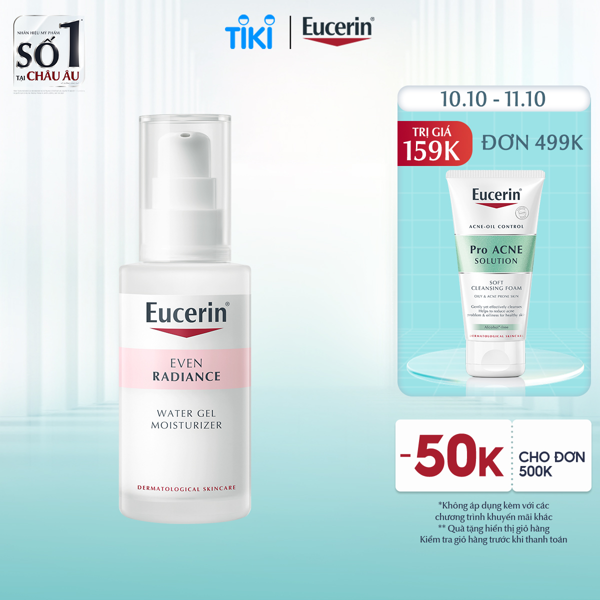 Gel cấp ẩm và dưỡng sáng da Eucerin Even Radiance Water Gel Moisturizer 50ml/chai