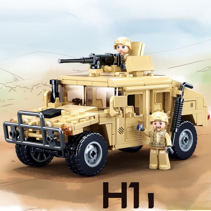 Đồ chơi Lắp Ráp Xe Quân Sự Humvee H1, Sluban 0837 Xếp hình thông minh