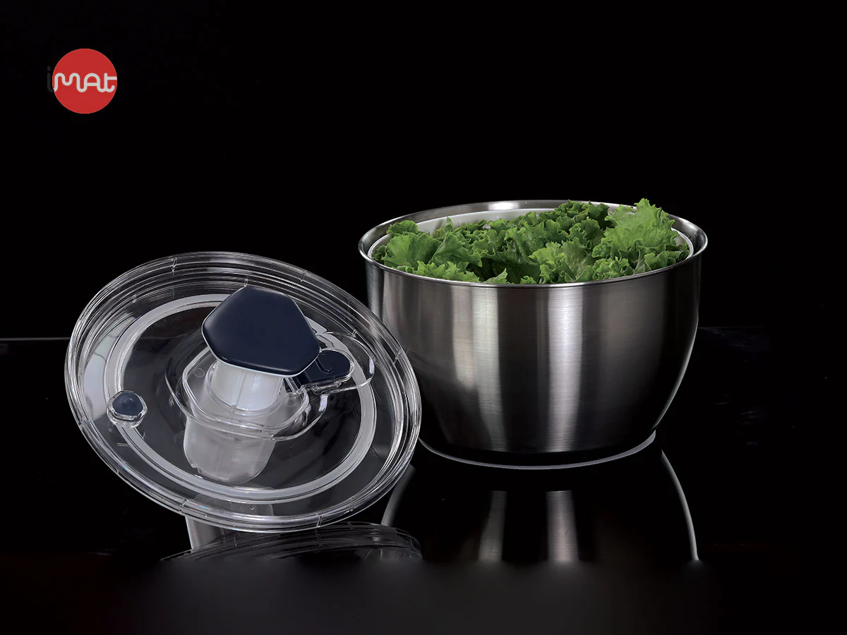 [Chính hãng iMAT] Rổ Quay Vắt Rau IMAT Tách Nước Nhanh, Dễ Dùng, Chất Liệu Inox 304, Nhựa PP Cao Cấp