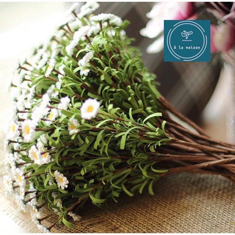 Cành hoa cúc nhí 8 nhánh hoa xinh xắn đáng yêu, hoa decor trang trí chụp hình