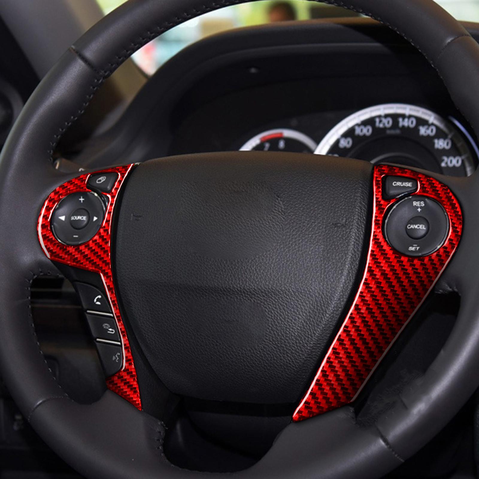 Steering Wheel Switch Button Frame Cover Carbon Fiber Replaces Spare Parts