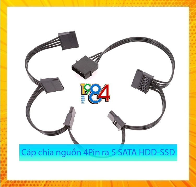 Cáp Chuyển 4pin sang 5 Cổng Sata