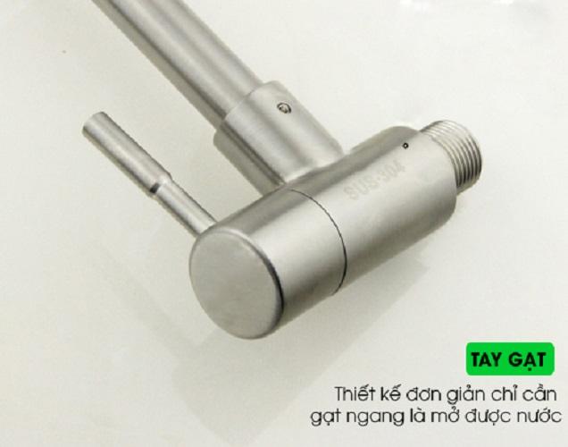 Vòi nước rửa chén bát Inox 304 Cắm Tường Cần mềm - Bát sen 1 Đường Nước (bảo hành 12 tháng)