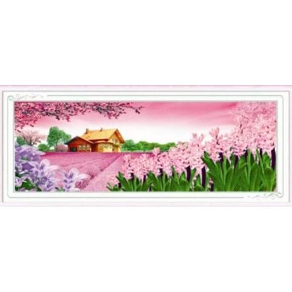 Tranh đá ngôi nhà hạnh phúc YN5182 - kích thước: 129 * 50cm.
