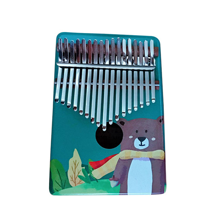 Đàn Kalimba 17 Phím Gỗ Myron Tặng Kèm Khóa Học Miễn Phí - Họa Tiết Gấu