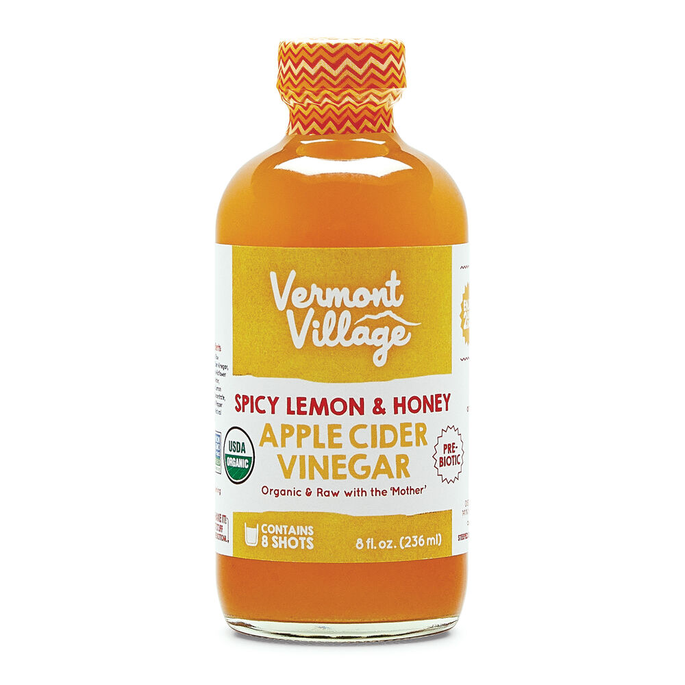 GIẤM TÁO - CHANH - MẬT ONG - VỊ CAY Vermont Village Spicy Lemon &amp; Honey Apple Cider Vinegar, HỮU CƠ Organic, 236ml (8 oz