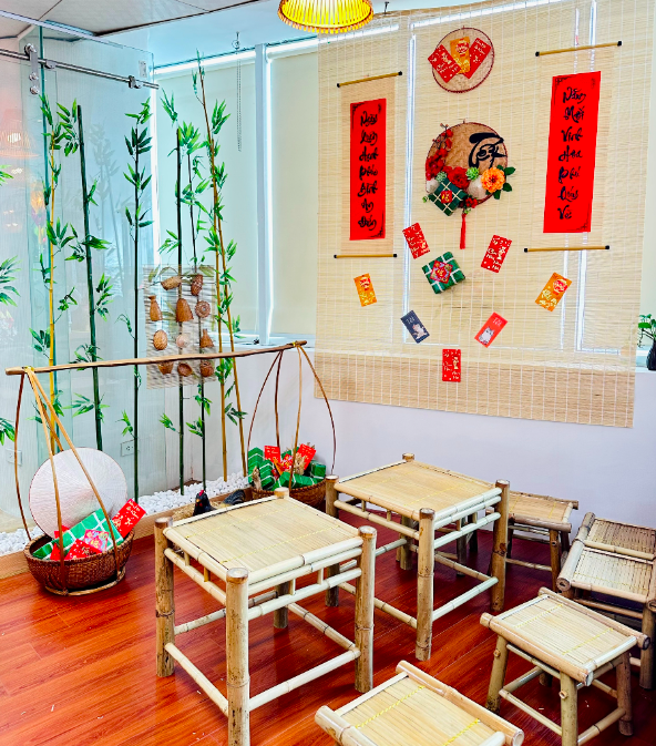 Mành tre trang trí tết - Mành tăm tre loại to - Size 150cm đến 200cm - Cây giả, hoa lụa Decor trang trí nhà cửa - 1m5 * 1m6