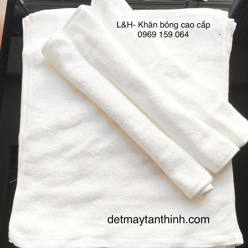 Khăn mặt trắng cotton 30x40 cm, nặng 40g