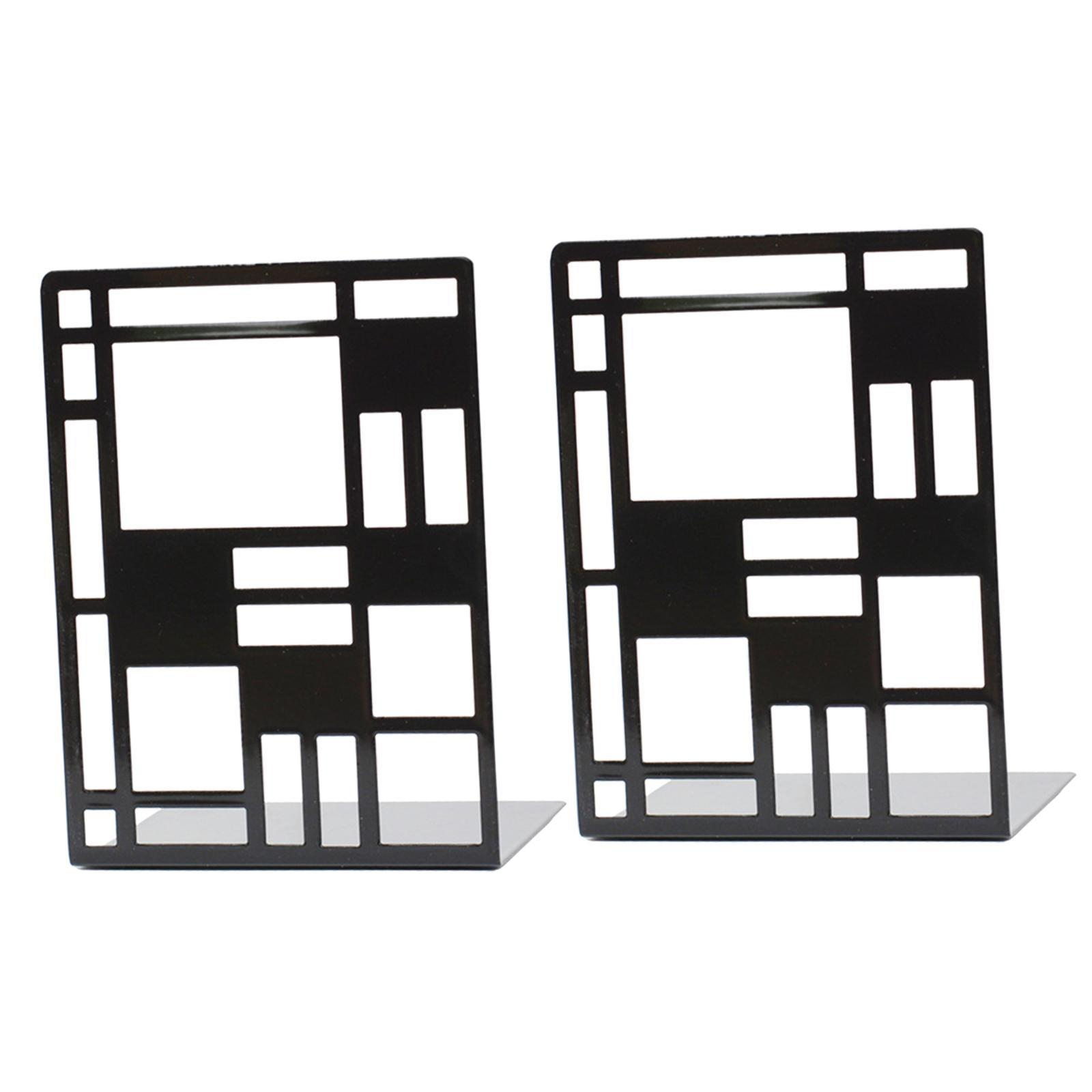 2 Pieces Bookends, Non Slip Bookend Book Holder Shelves Book Support Heavy Duty Metal Bookends Decorative Bookends for Home Bookshelf Decor