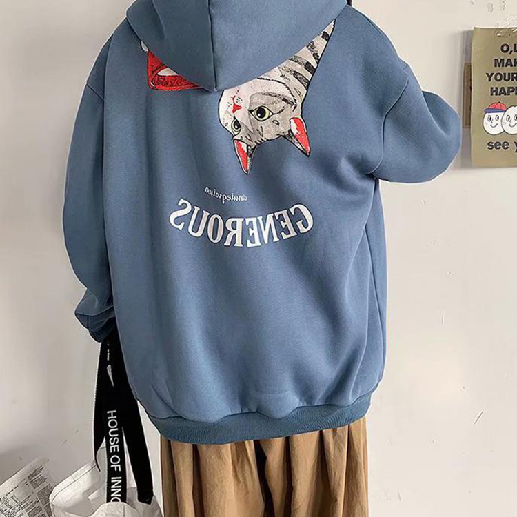 Áo Hoodie Nỉ Bông mèo sau lưng ( unisex nam nữ đều mặc được