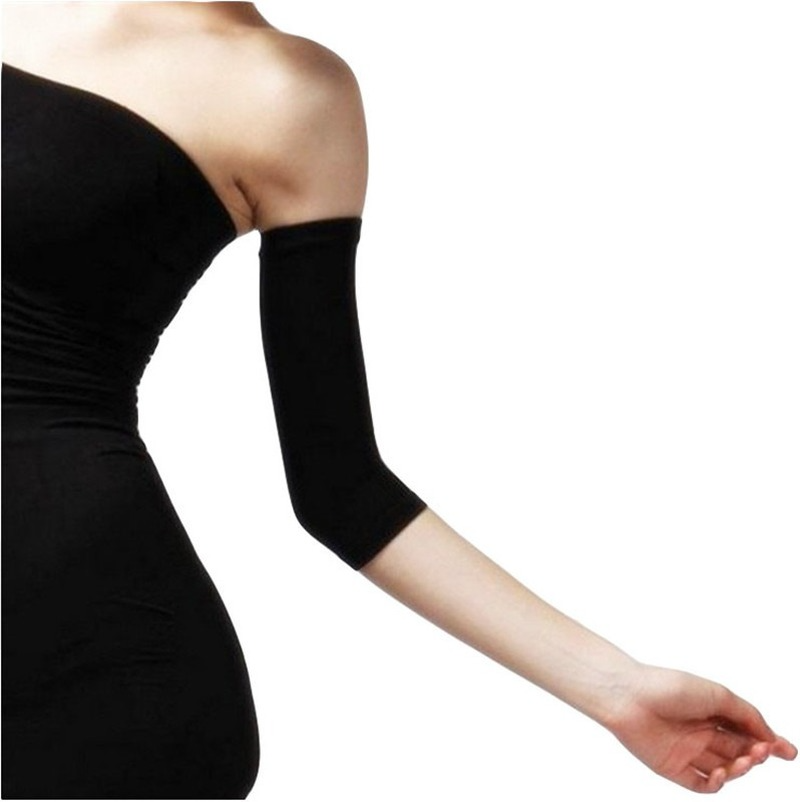 Nữ Thun Nén Cánh Tay Định Hình Tay Mỏng Cánh Tay Cơ Thể Shapers Giảm Cân Khuỷu Tay Máy Massage Bọc Tay Color: Black Size: One Size