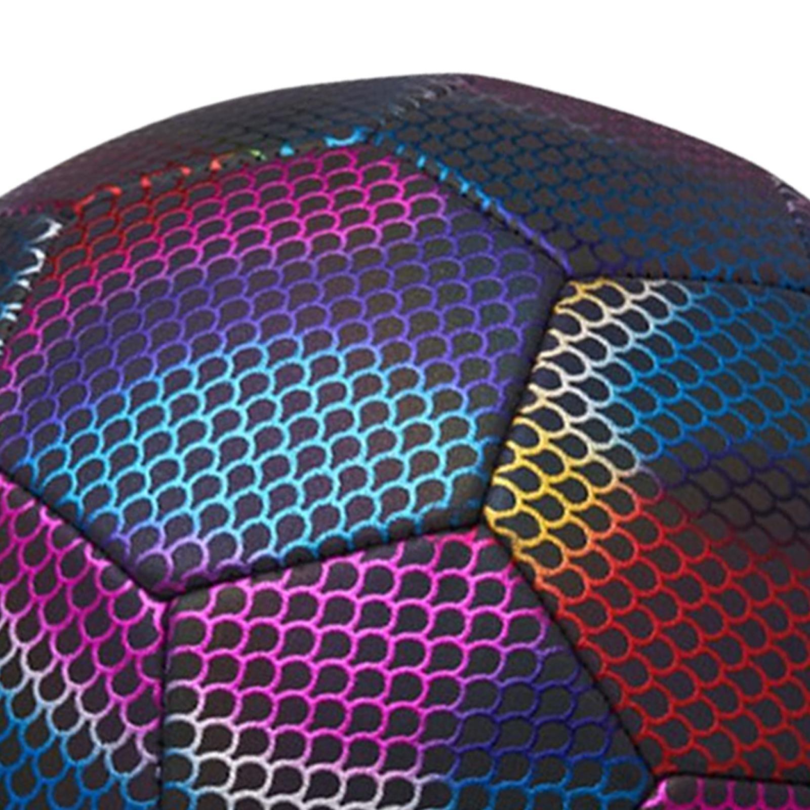 Glowing Reflective Soccer Ball Durable PU for Competition Training Child