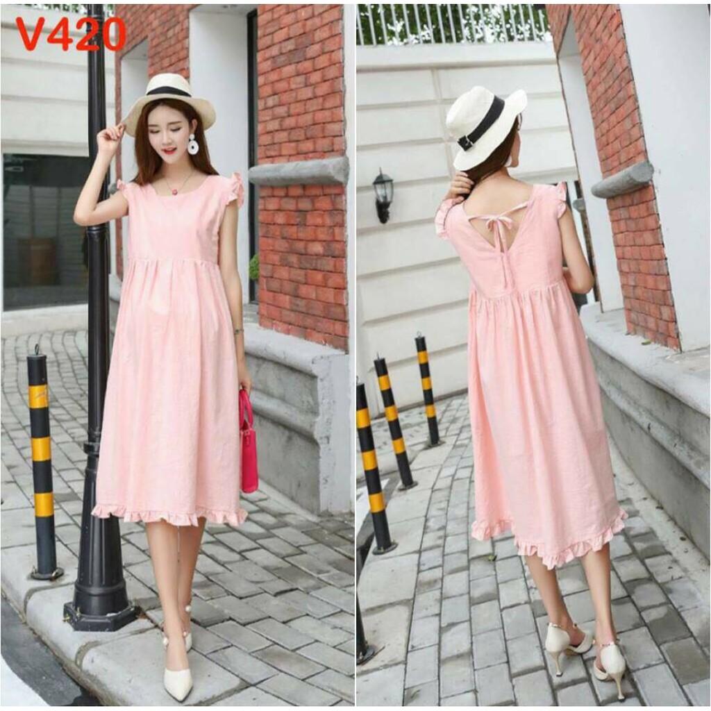 Váy bầu tay tiểu thư bánh bèo hàng đẹp