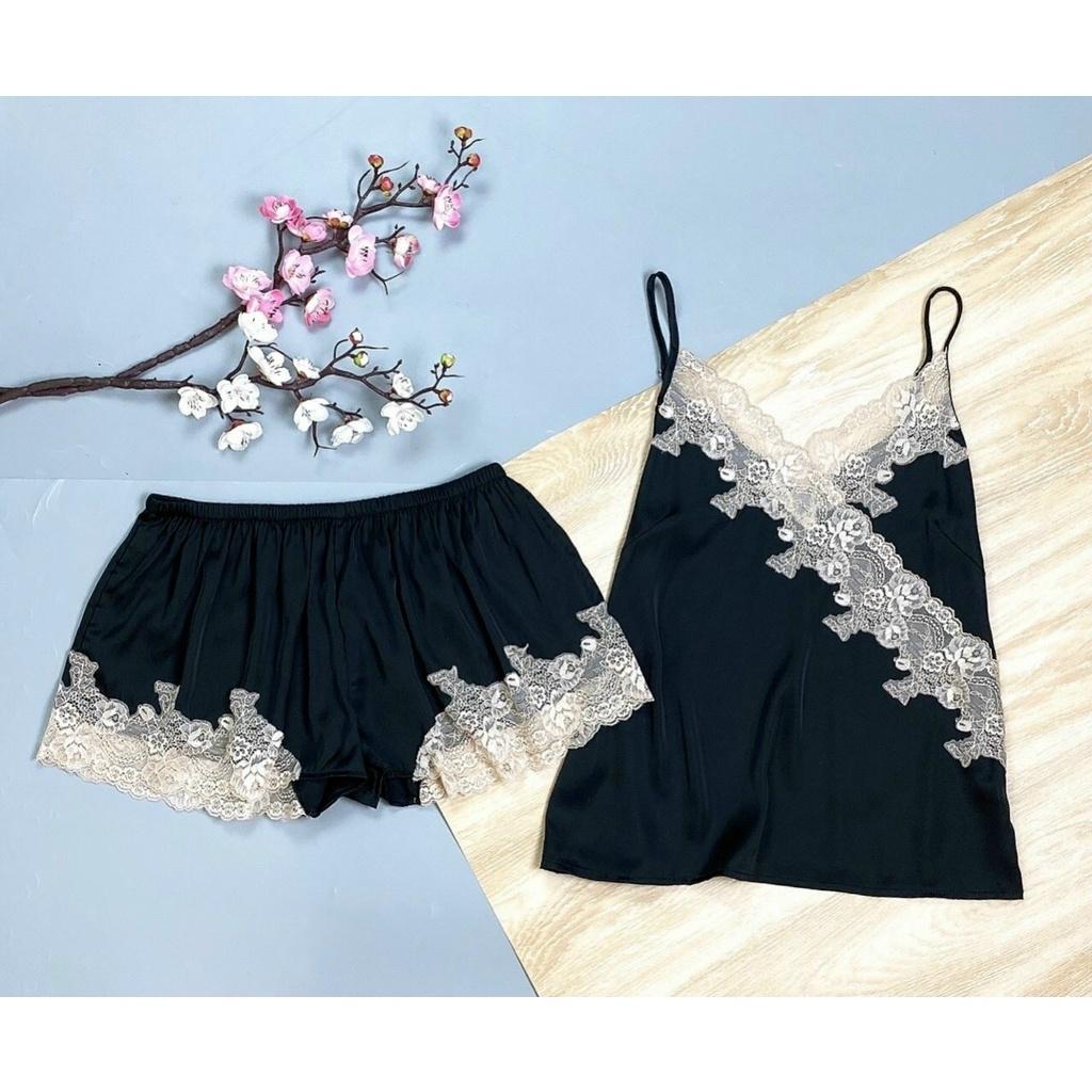Đồ Ngủ 2 Dây Freesize Sexy Cao Cấp Lụa Mềm Mát Cổ V Phối Ren Cho Cô Nàng Quyến Rũ QC373160