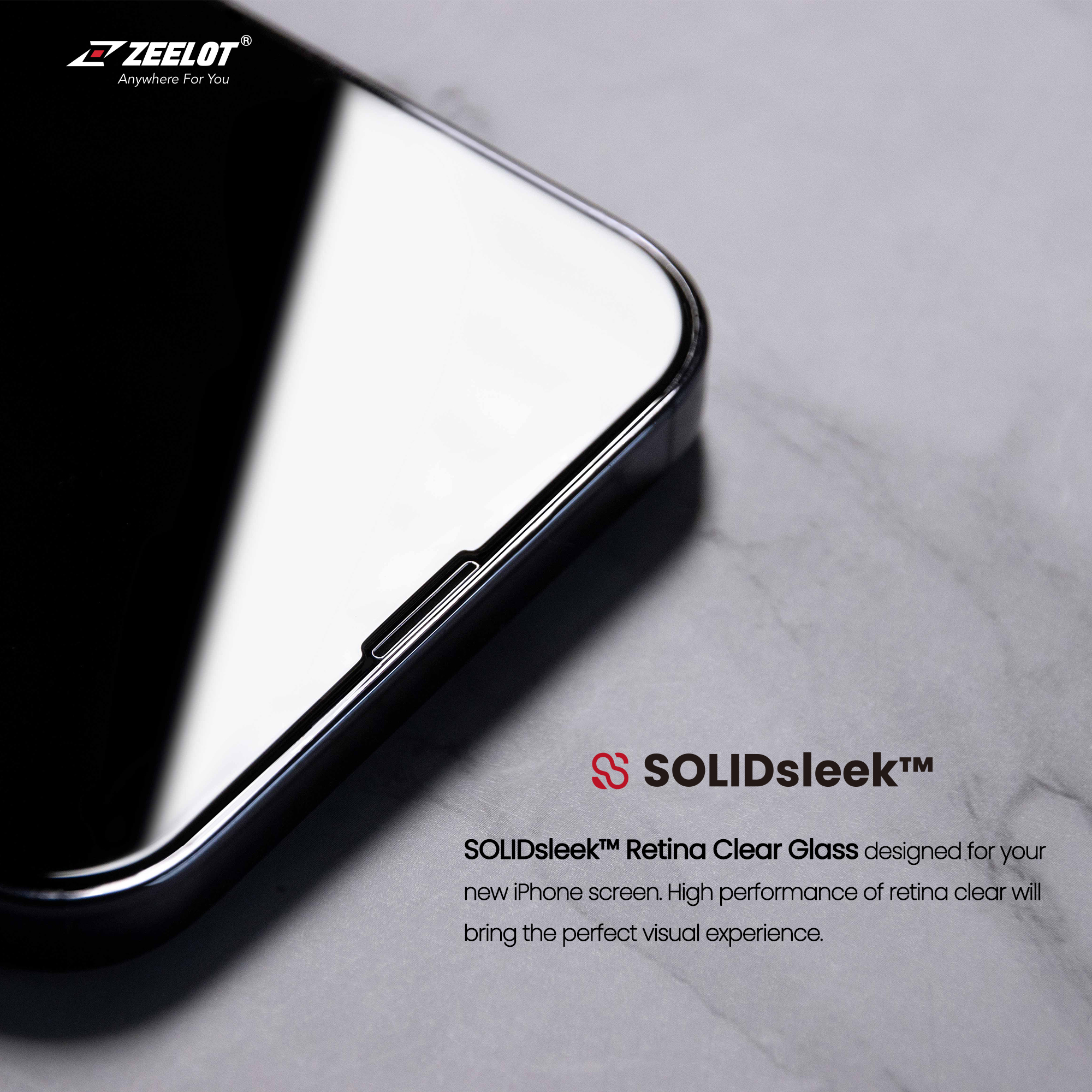 Miếng Dán Cường Lực ZEELOT SOLIDSLEEK Retina Clear cho iPhone 13 Pro Max / 13 Pro / 13 / 13 Mini_Hàng Chính Hãng