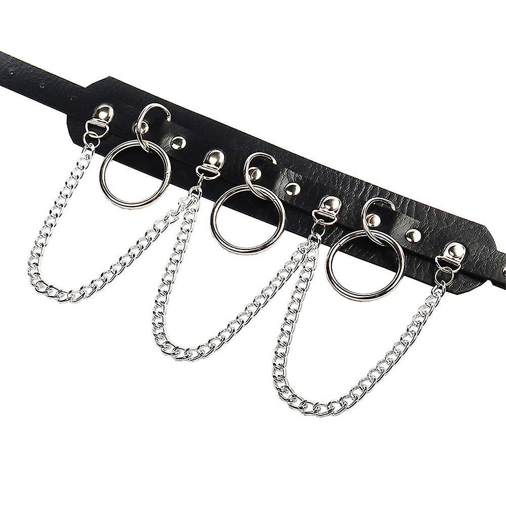 Vòng cổ bằng da PUM PU cho người phụ nữ o Ring cổ cổ áo gothic Punk Cosplay Belt