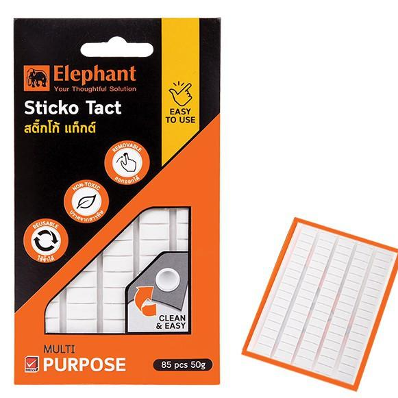 Vỉ Keo dán dạng đất sét nặn Sticko Tack Elephant 50G dán siêu dính