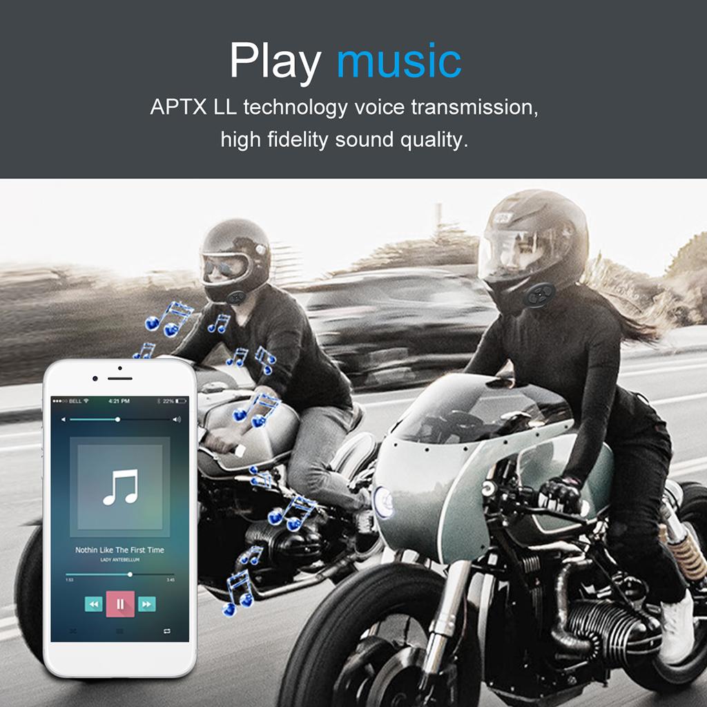 DK12 Motorcycle Helmet Headset Intercom Speaker Headphone w/Mic Bluetooth 5.0