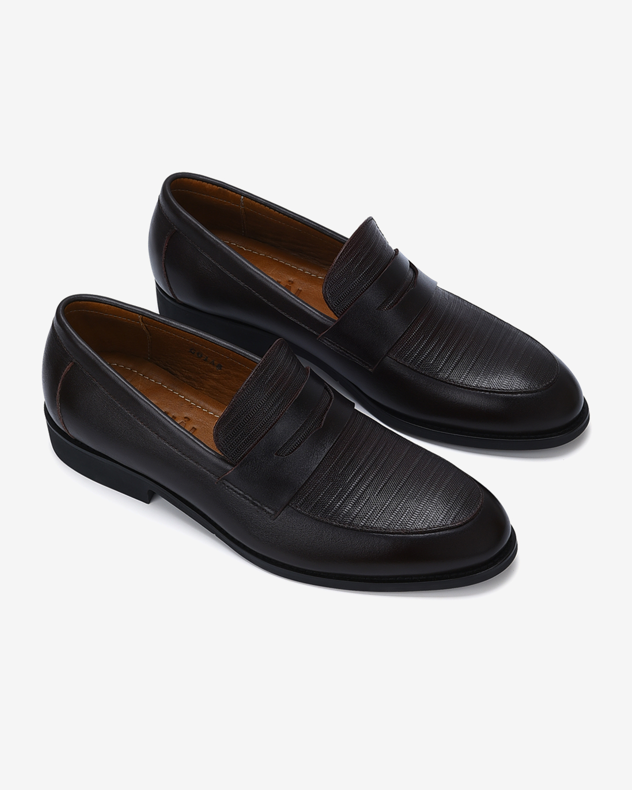 Giày tây nam Đông Hải thiết kế Penny  Loafer da bò cao cấp dập vân thời thượng  đế cao 3cm - G01A8