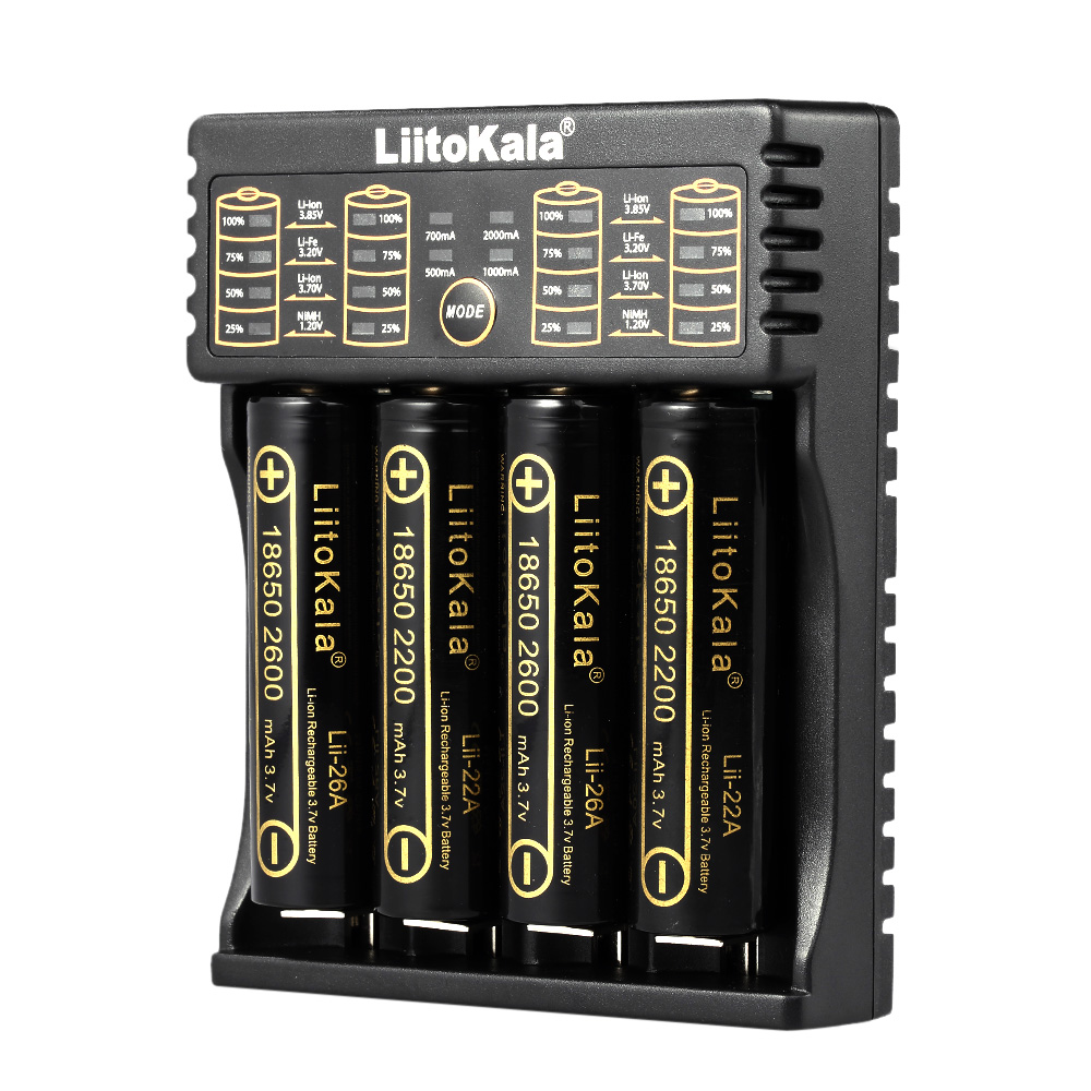 Bộ sạc pin thông minh LiitoKala Lii-402 1.2V 3.7V 3.2V 3.85V AA / AAA cho 18490 18350 17670 17500 16340 14500 10440