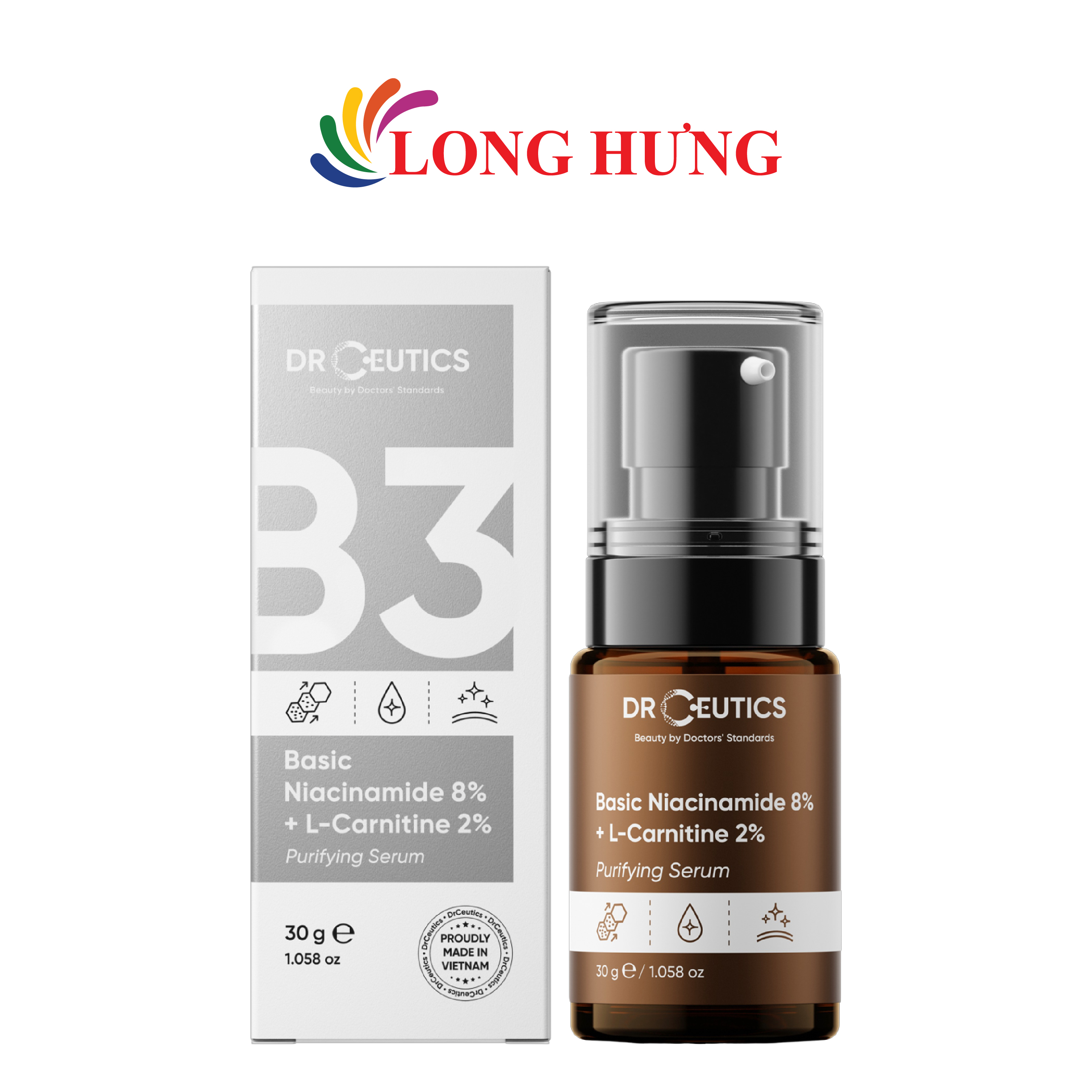 Tinh chất dưỡng da DrCeutics Niacinamide 8% + L-Carnitine 2% (30g/40g)- Hàng chính hãng