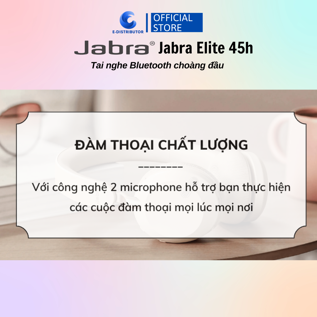 Tai nghe Bluetooth choàng đầu Jabra Elite 45h philips - Hàng Chính Hãng - Bảo Hành 12 Tháng