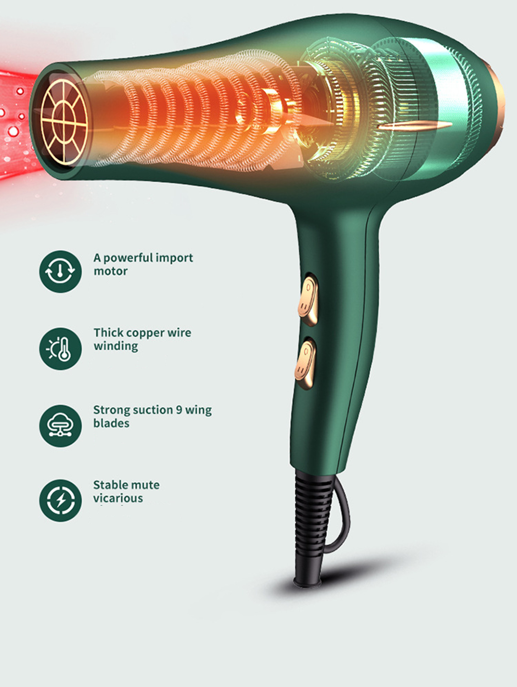 Máy Sấy Tóc Cao Cấp Công Suất Lớn 2200W Chuyên Dụng Cho Hair Salon - Máy Sấy Tóc Bổ Sung Ion Dưỡng Ẩm, Làm Mềm Mượt Tóc - Máy Sấy Tóc Cao Cấp Động Cơ Êm Ái, Ổn Định – Chính Hãng VinBuy