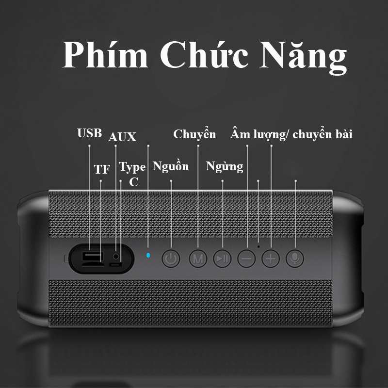 Loa Nghe Nhạc Bluetooth Công Suất 80W Dung Lượng Pin 6600mAh Kết nối Bluetooth, USB, Thẻ nhớ, Line in 3.5mm, Chíp DSP khuyếch đại âm thanh cao cấp, Kết nối đôi lên 160W Sạc nhanh Type C - Hàng Chính Hãng PKCB