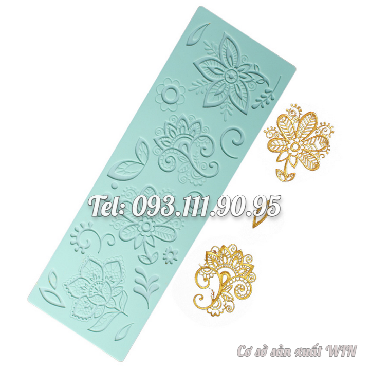 Khuôn silicon làm viền bánh, rau câu hoa văn cổ điển phong cách Châu Âu – Mã số 1913