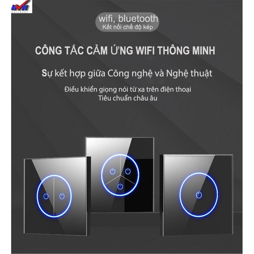 Công tắc cảm ứng, Kết nối wifi + bluetooth, điều khiển giọng nói kết nối nhà thông minh SmartHome