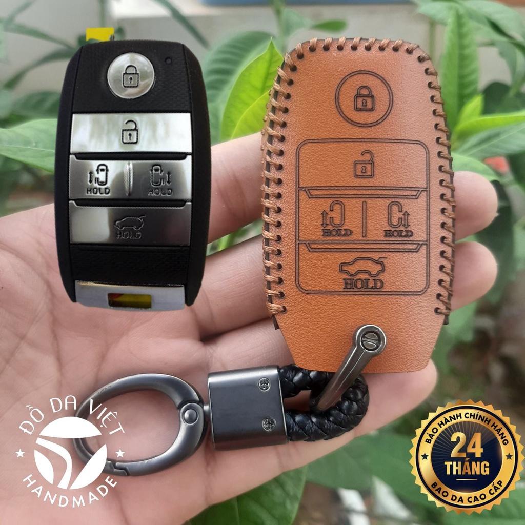 Bao da chìa khoá ô tô kia sedona chìa thông minh, Da thật bảo hành 2 năm