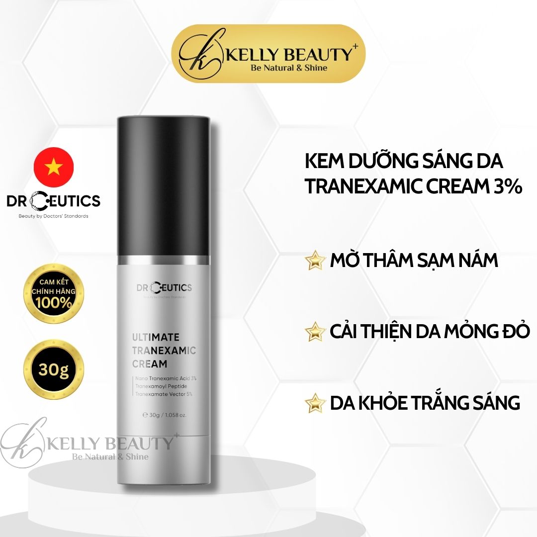 Kem Dưỡng Sáng Da DrCeutics Ultimate Tranexamic Cream - Cải Thiện Da Mỏng Đỏ, Mờ Thâm Sạm Nám - Kelly Beauty