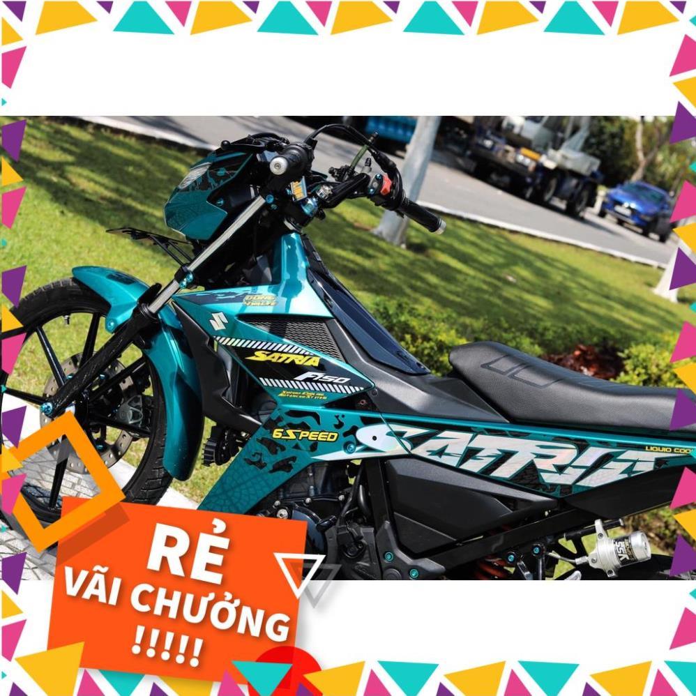 Tem Rời Raider FI Mẫu Đen Xanh Ngọc Chữ Satria