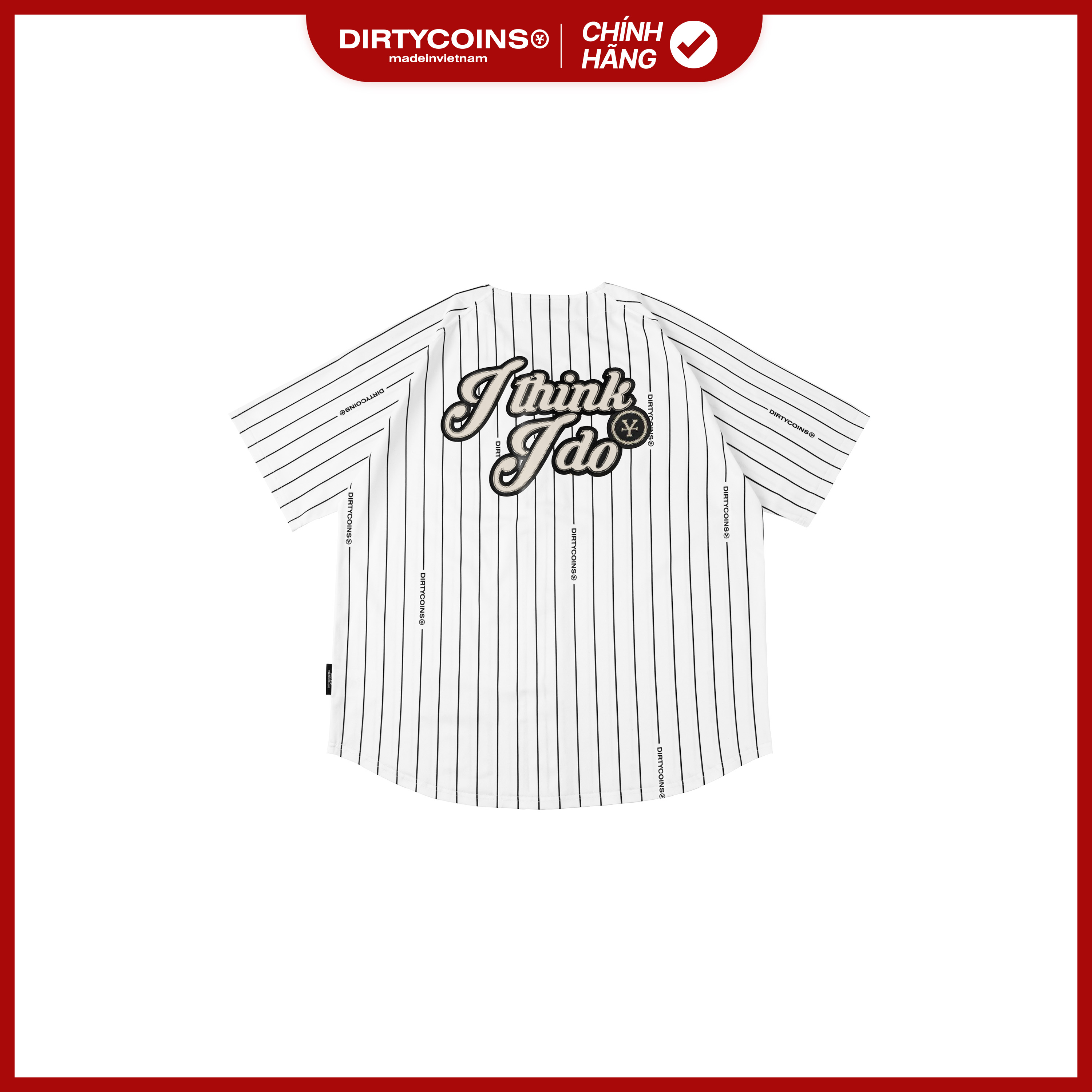 Áo Baseball Black Striped - White