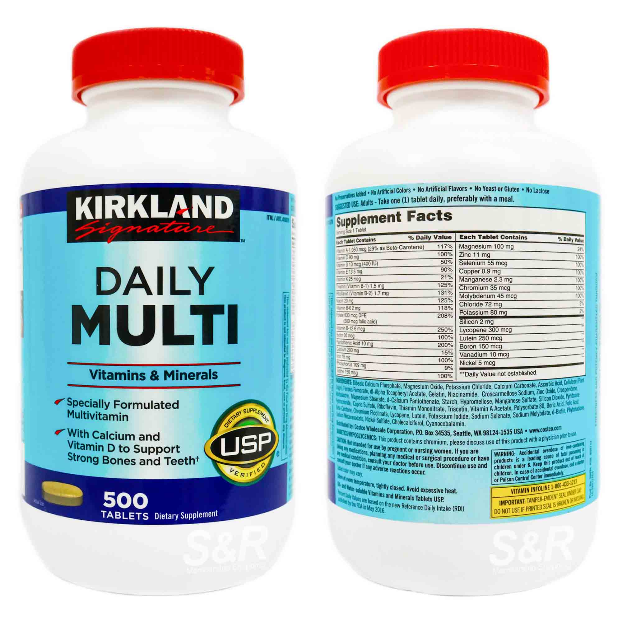 Vitamin tổng hợp cho người dưới 50 tuổi Kirkland Signature Multivitamin Bổ sung khoáng chất cho cả nam và nữ, tăng cường hệ miễn dịch,  giảm căng thẳng mệt mỏi - OZ Slim Store