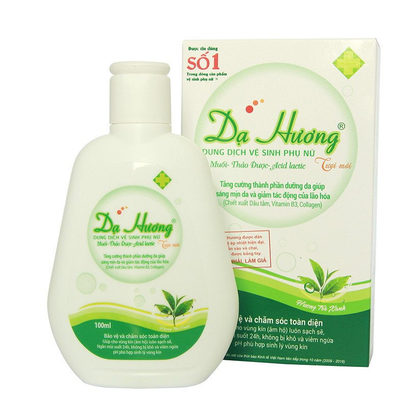 Combo 2 Chai Dung Dịch Vệ Sinh Phụ Nữ Dạ Hương - Hương Trà xanh (100ml/chai)