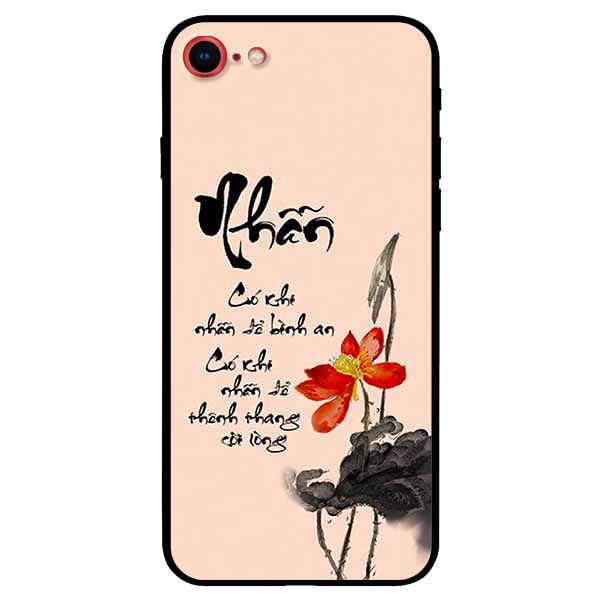 Ốp lưng in cho Iphone 7/ 8 Mẫu Thư Pháp Nhẫn Nền Hồng