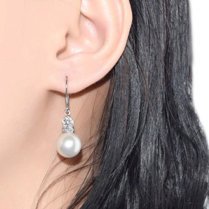Bông tai ngọc móc nạm đá BHBT375