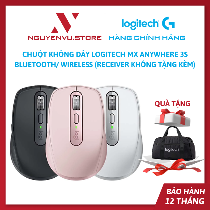 Chuột không dây Logitech MX Anywhere 3S Bluetooth/Wireless (không kèm recevier) - Hàng chính hãng